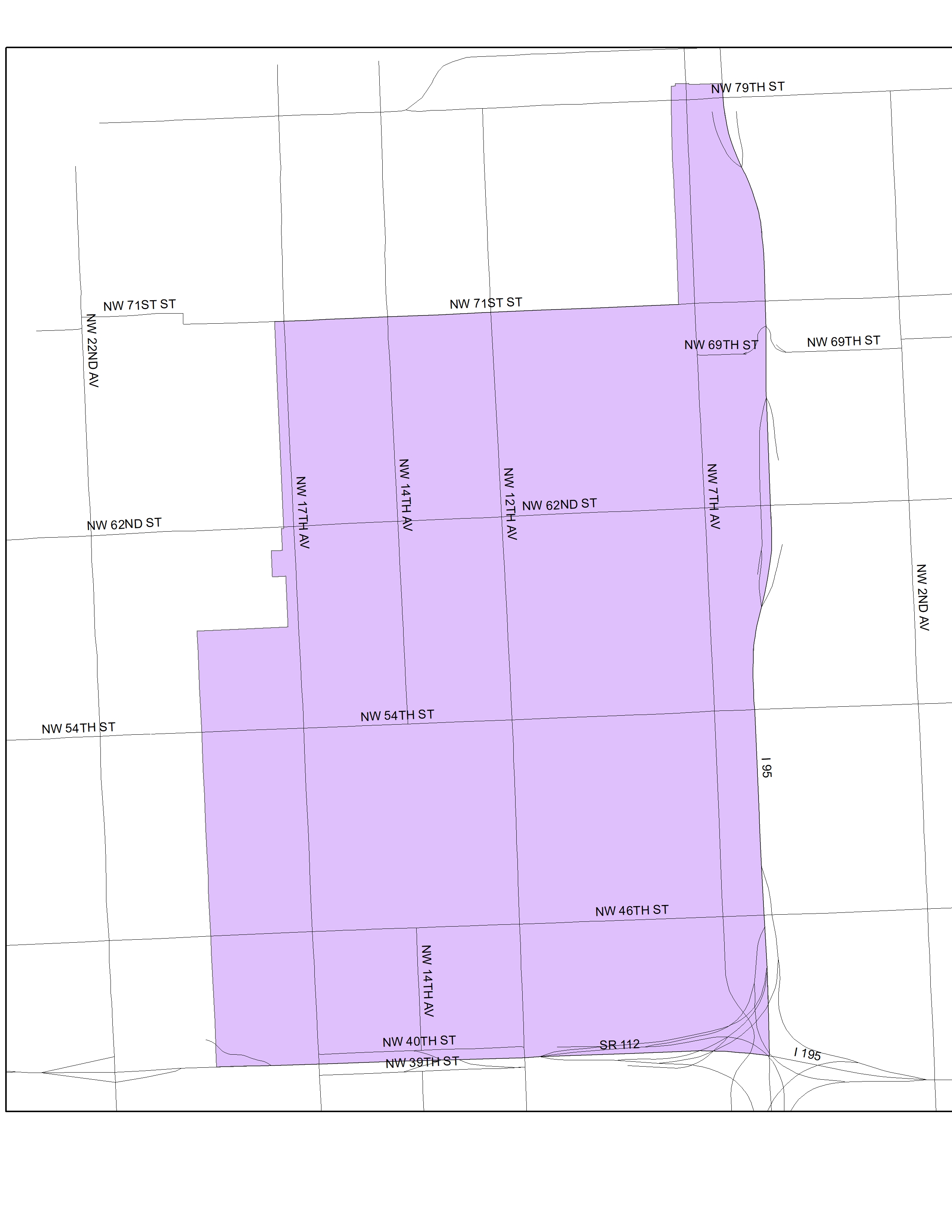 Model City Police Neighborhood Service Area Map